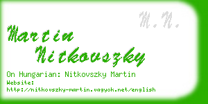 martin nitkovszky business card